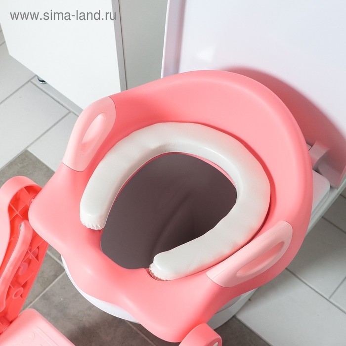 Детская накладка - сиденье на унитаз «Нотки», с мягким сиденьем, цвет розовый Детская накладка - сиденье на унитаз «Нотки», с мягким сиденьем, цвет розовый