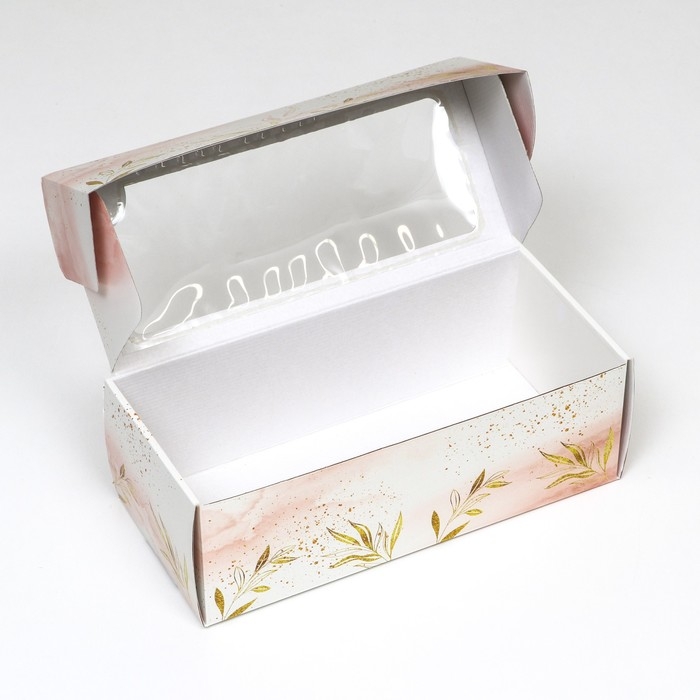 Коробка самосборная, с окном, Коробка самосборная, с окном, "Безмятежность" 16 х 35 х 12 см