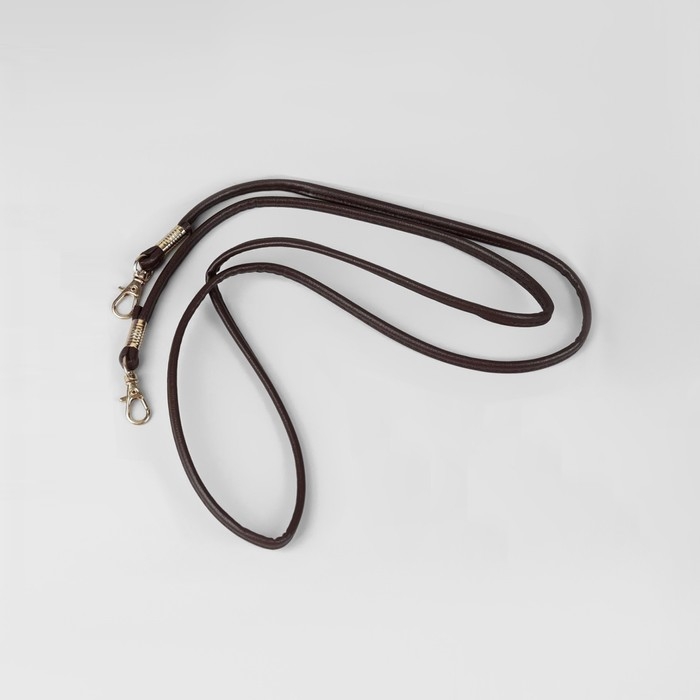 Ручка-шнурок для сумки, с карабинами, 120 × 0,6 см, цвет коричневый