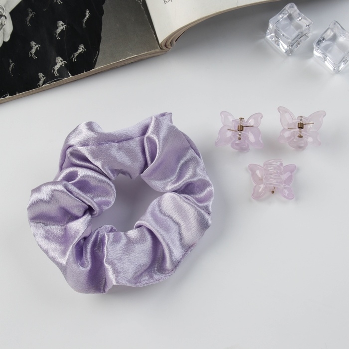 Набор для волос Набор для волос "Джеси" (резинка 7 см, 3 краба 2 см) сиреневый