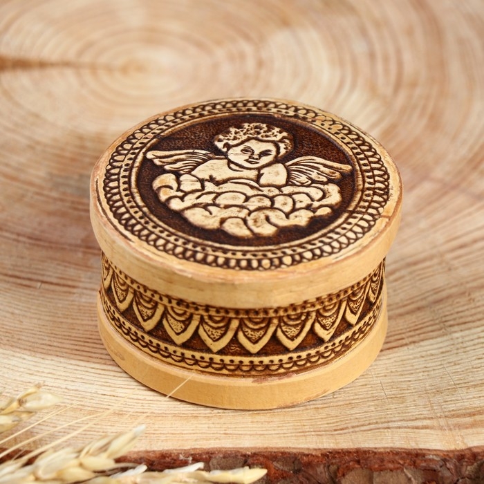 Шкатулка малая  Шкатулка малая "Ангелочек", d=6.5 см, h= 4 см
