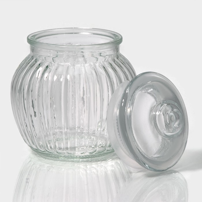 Банка стеклянная для сыпучих продуктов «Рея», 500 мл, 12×14 см Банка стеклянная для сыпучих продуктов «Рея», 500 мл, 12×14 см