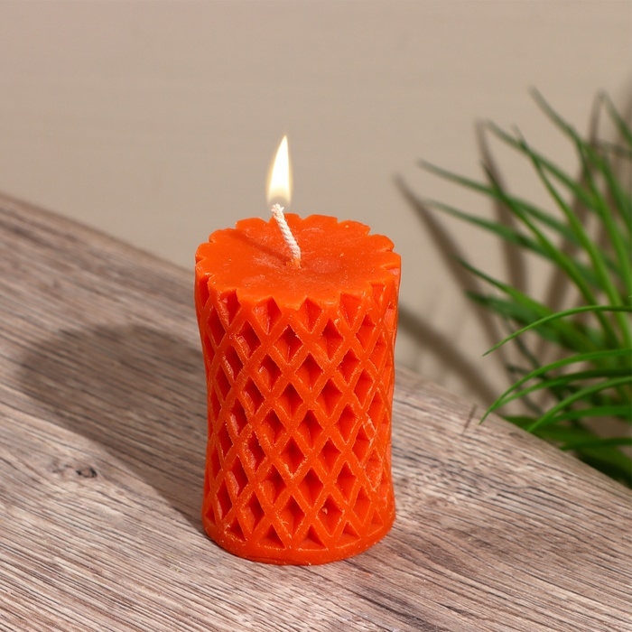Свеча  Свеча "Столб сеточка" 6х6х8 см, соевый воск, микс