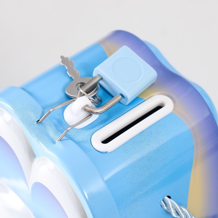 Копилка металл с замочком Копилка металл с замочком "Зайчик/Зайка" МИКС 12х9х14 см