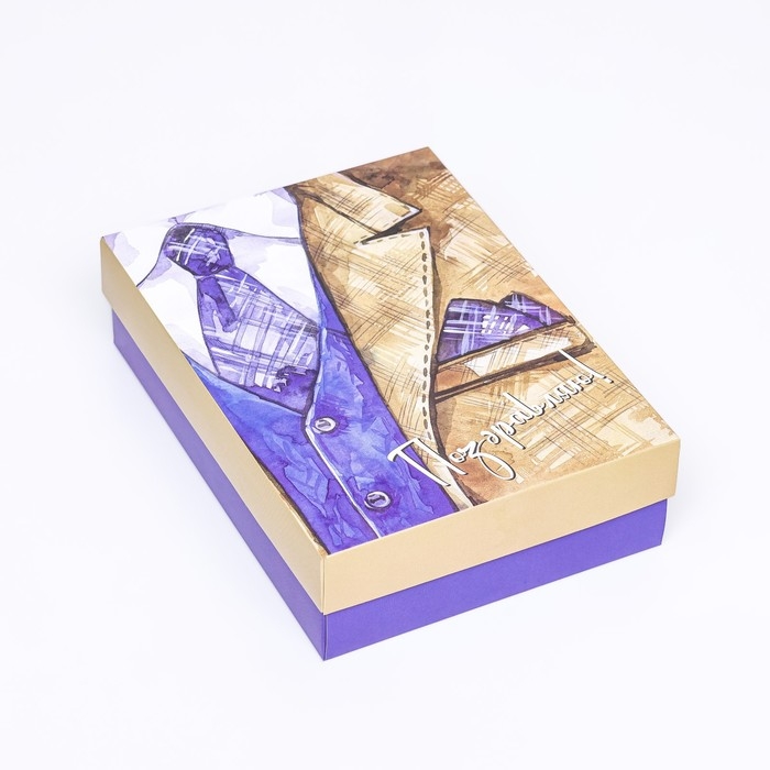 Подарочная складная коробка, упаковка, Подарочная складная коробка, упаковка, "Брутальный" 21 х 15 х 5,7 см