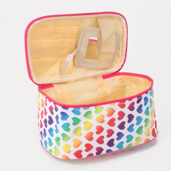 Косметичка на молнии, цвет розовый/разноцветный Косметичка на молнии, цвет розовый/разноцветный