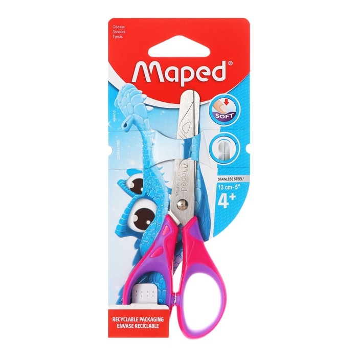 Ножницы детские 13 см, Essentials Soft, симметричные, прорезиненные ручки, микс Ножницы детские 13 см, Essentials Soft, симметричные, прорезиненные ручки, микс