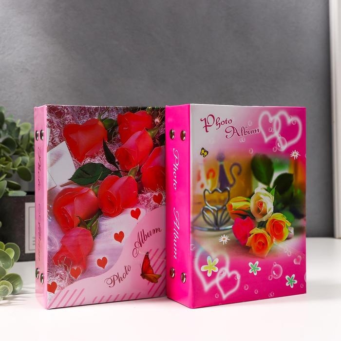 Фотоальбом на 100 фото 10х15 см  Фотоальбом на 100 фото 10х15 см "Яркость лета" 16,5х13,5х5,5 см МИКС