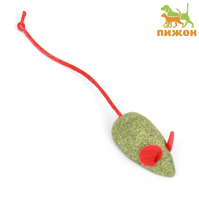 Мышь для кошек из прессованной кошачьей мяты с хвостом из веревки, 4,7 см Мышь для кошек из прессованной кошачьей мяты с хвостом из веревки, 4,7 см