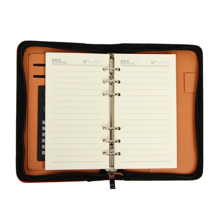 Органайзер на кольцах А6, 96 листов в линейку, на молнии с 3-х сторон, кожзам, МИКС Органайзер на кольцах А6, 96 листов в линейку, на молнии с 3-х сторон, кожзам, МИКС