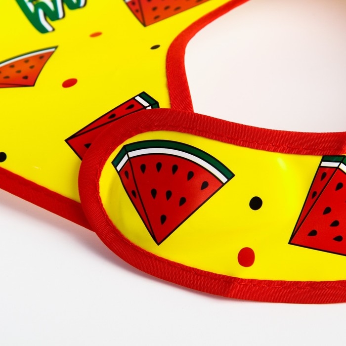 Нагрудник для кормления «Арбузики» непромокаемый на липучке, с карманом Нагрудник для кормления «Арбузики» непромокаемый на липучке, с карманом