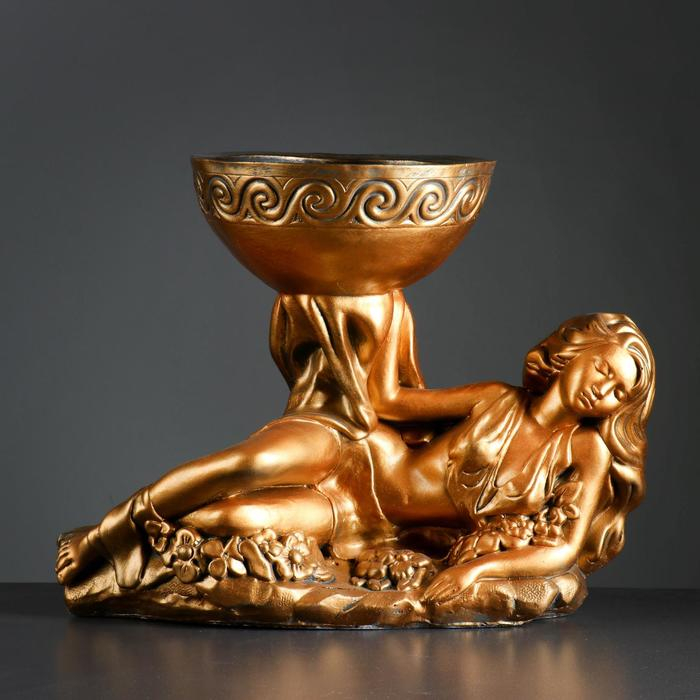 Фигура с кашпо Фигура с кашпо "Девушка лежа", бронза, 1,7 л/ 42х36см