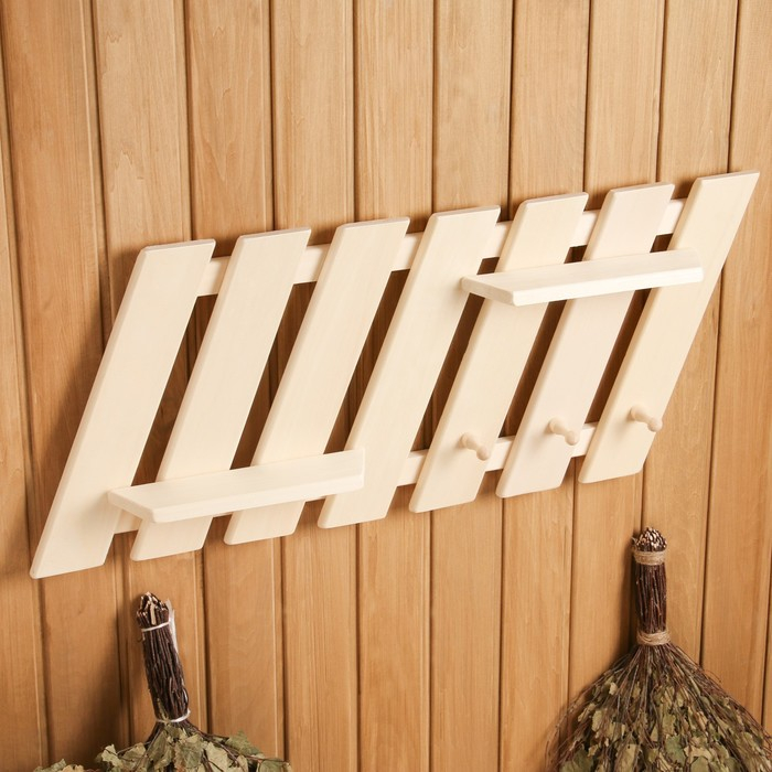 Полка вешалка Полка вешалка "Зебра", 3 крючка, 85×34×11 см