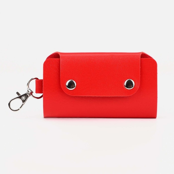 Ключница на кнопках, длина 11 см, 7 карабинов, цвет красный Ключница на кнопках, длина 11 см, 7 карабинов, цвет красный