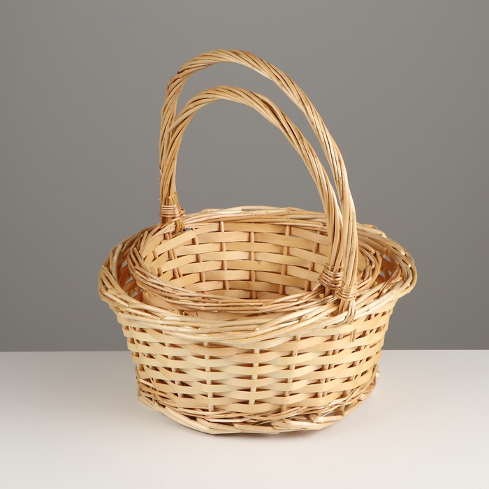 Набор корзин плетеных, D29xH13,5/32см, D23xH12/27см, 2 шт, ива Набор корзин плетеных, D29xH13,5/32см, D23xH12/27см, 2 шт, ива