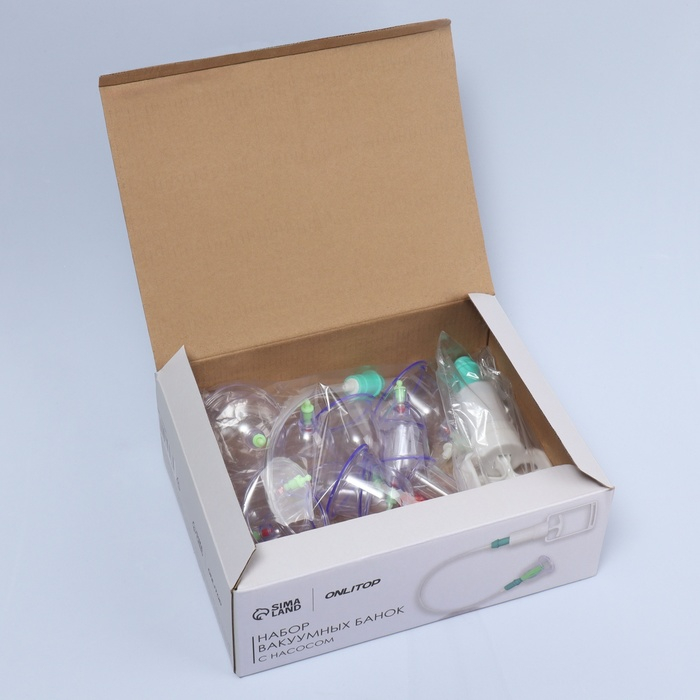 Набор вакуумных банок для массажа, 12 шт, цвет синий/прозрачный Набор вакуумных банок для массажа, 12 шт, цвет синий/прозрачный