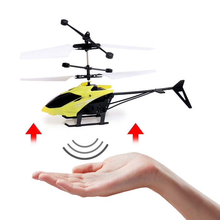 Вертолет «Прогулочный», свет, USB, цвет жёлтый Вертолет «Прогулочный», свет, USB, цвет жёлтый