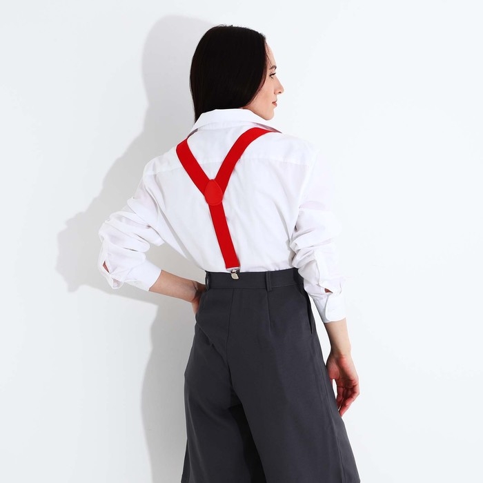 Подтяжки взрослые, ширина 3.5 см, цвет красный Подтяжки взрослые, ширина 3.5 см, цвет красный