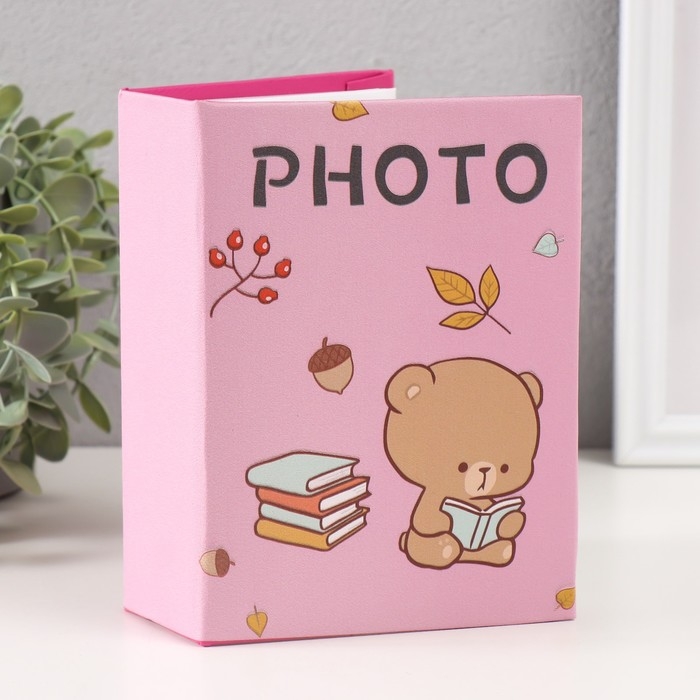 Фотоальбом кожзам на 100 фото 10х15 Фотоальбом кожзам на 100 фото 10х15 "Мишка с книжками" 16,5х12,5х5 см