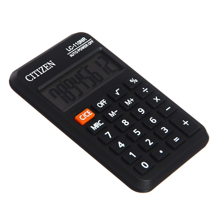 Калькулятор карманный Citizen  Калькулятор карманный Citizen "LC-110NR", 8-разрядный, 58 х 88 х 11 мм, питание от батарейки, черный