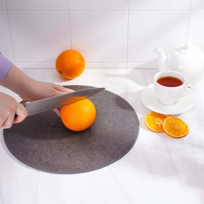 Доска разделочная круглая «Эко», d=31 см, цвет серый Доска разделочная круглая «Эко», d=31 см, цвет серый