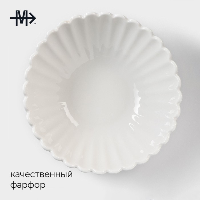 Салатник фарфоровый Magistro «Цветок», 0,45 л, d=16 см, цвет белый Салатник фарфоровый Magistro «Цветок», 0,45 л, d=16 см, цвет белый