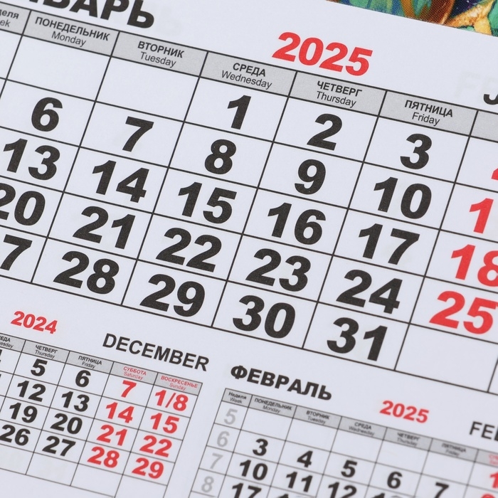 Календарь моно на магните Календарь моно на магните "Символ года - 2" 2025 год, 15 х 21 см