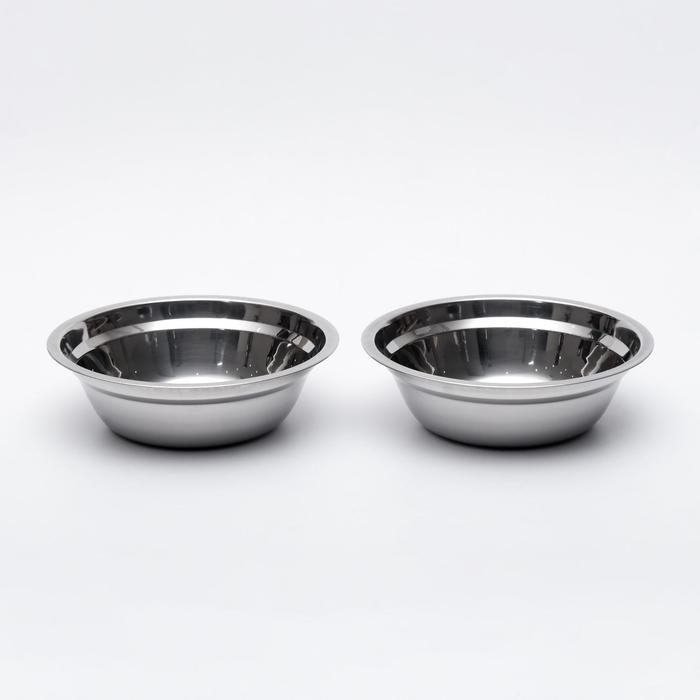 Набор из 2  мисок на подставке,  2 х 700 мл, чёрная подставка Набор из 2  мисок на подставке,  2 х 700 мл, чёрная подставка