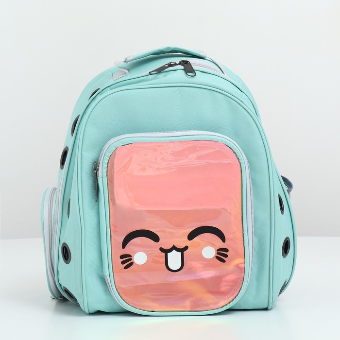 Рюкзак для переноски кошек и собак, с окном для обзора, зелёный Рюкзак для переноски кошек и собак, с окном для обзора, зелёный