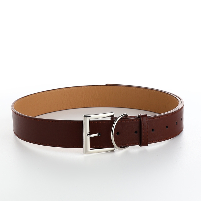 Ремень женский, ширина 4 см, винт, пряжка металл, цвет коричневый