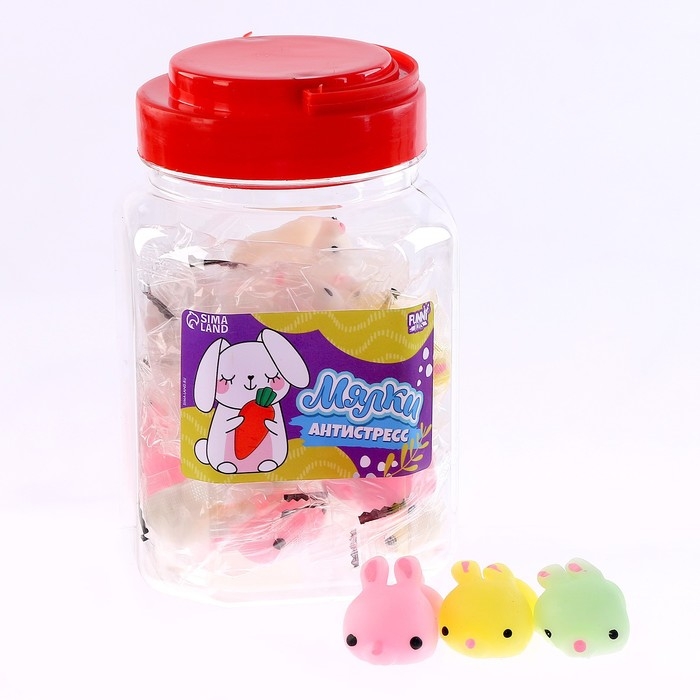 Антистресс сквиш мялка «Зайчики»,в банке Антистресс сквиш мялка «Зайчики»,в банке