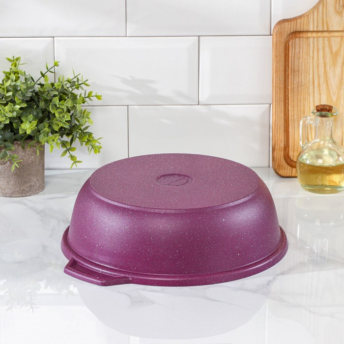 Кастрюля-жаровня Trendy style, 3 л, d=26 см, h=8.5 см, антипригарное покрытие, цвет фиолетовый Кастрюля-жаровня Trendy style, 3 л, d=26 см, h=8.5 см, антипригарное покрытие, цвет фиолетовый