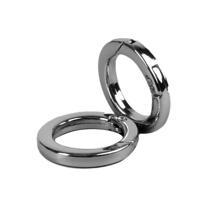 Кольцо-карабин плоский, d = 20/28 мм, толщина - 4 мм, 5 шт, цвет серебряный Кольцо-карабин плоский, d = 20/28 мм, толщина - 4 мм, 5 шт, цвет серебряный