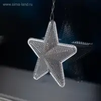 Гирлянда &laquo;Бахрома&raquo; 2.4&times;0.9 м с насадками &laquo;Звёздочки&raquo;, IP20, прозрачная нить, 186 LED, свечение белое, 8 режимов, 220 В