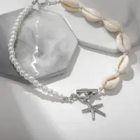 Чокер &laquo;Морская звезда&raquo;, цвет белый в серебре, 42см