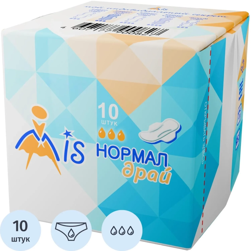 Прокладки женские МИС Нормал драй 3 капли 10шт/уп