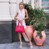 Сумка женская тоут TEXTURA на молнии, 31&times;11&times;21 см, розовая