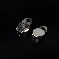 Основа под серьги-клипсы, 12 мм (набор 5 пар), цвет серебро