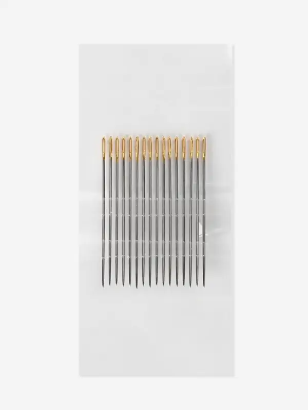 Иглы швейные с золотым ушком TEIRA, набор 16 шт., d=0.8 мм, 3.9 см