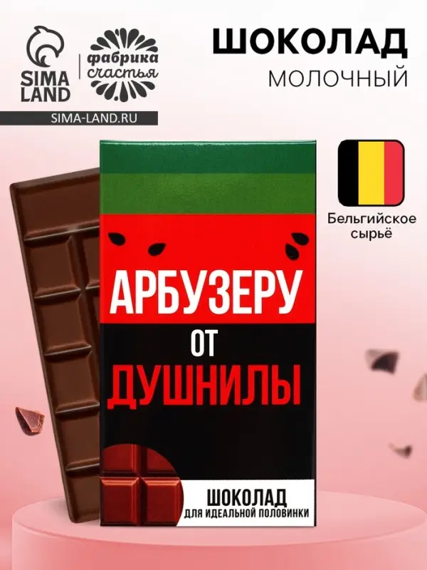 Шоколад молочный &laquo;Арбузеру от душнилы&raquo;, 27 г