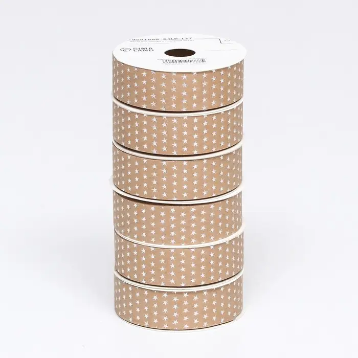 Лента для декора и подарков крафт с тиснением «Звезды» 2 см × 5 м Лента для декора и подарков крафт с тиснением «Звезды» 2 см × 5 м