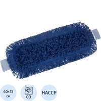 Насадка МОП плоский 40х13см ухо+карман хлопок синий CN3065