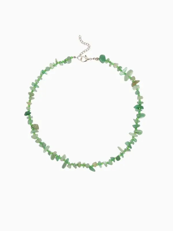 Ожерелье из камня, 45 см, зелёное