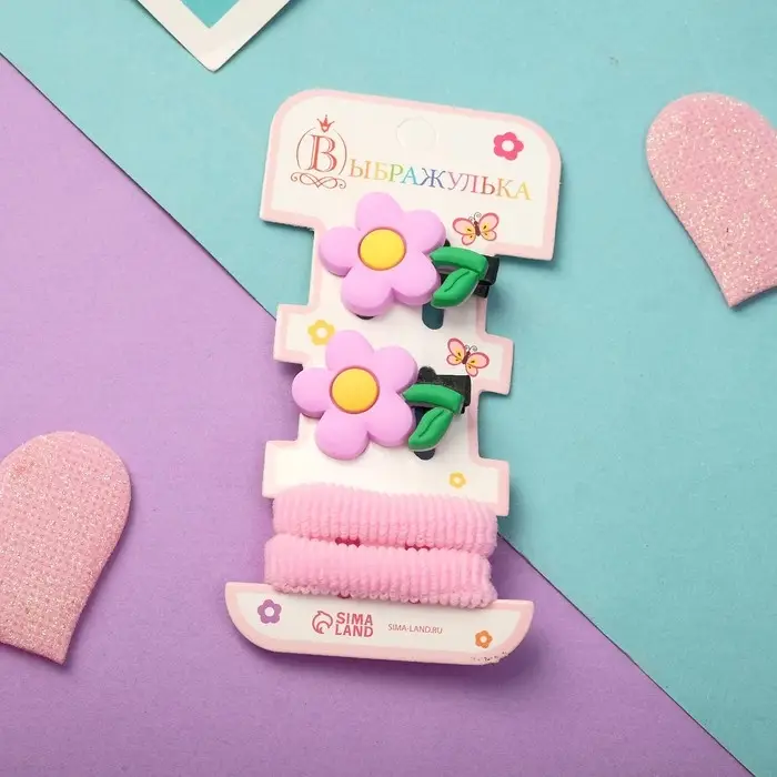 Набор для волос Набор для волос "Ариадна" (2 резинки, 2 зажима) весенний цветочек