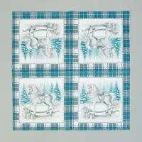 Салфетки бумажные трёхслойные «Скатерть с лошадью на зеленом», 33х33, 20 шт Салфетки бумажные трёхслойные «Скатерть с лошадью на зеленом», 33х33, 20 шт