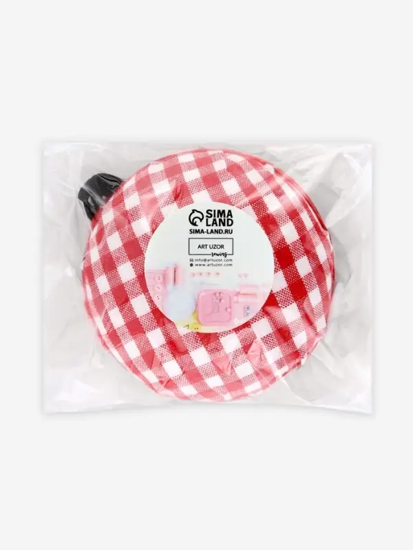 Игольница на руку &laquo;Клетка&raquo;, d=6 см, красная, белая