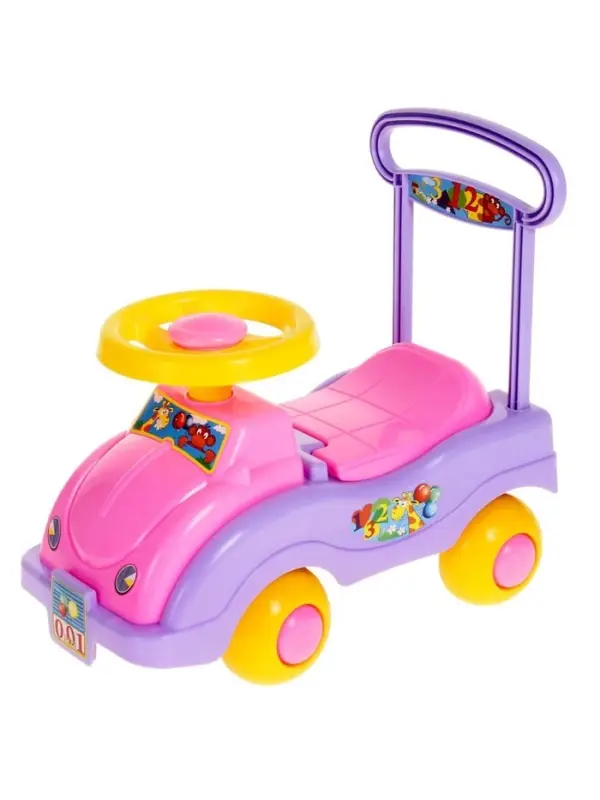 Толокар &laquo;Автомобиль&raquo;, каталка для девочек, с гудком-пищалкой