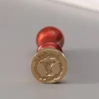 Печать для сургуча с пластиковой ручкой &laquo;Венок с буквой Y&raquo;, 2.5&times;2.5&times;6.3 см