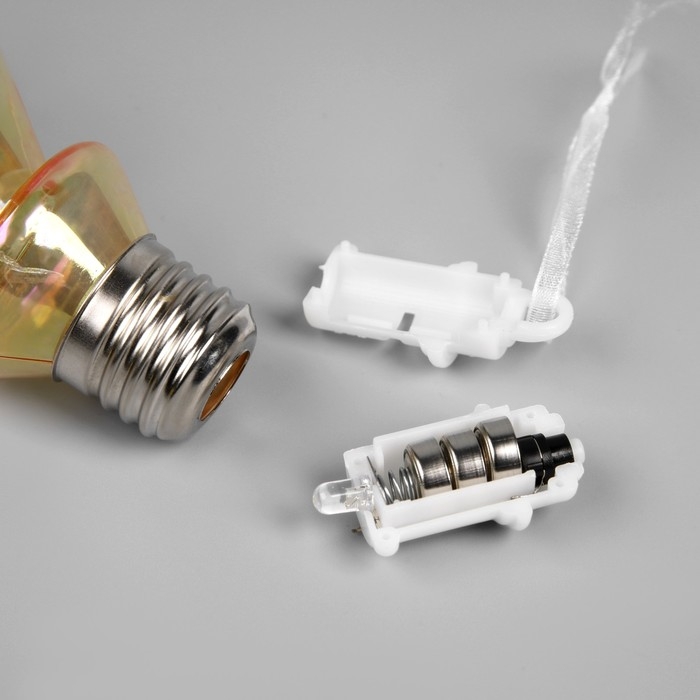 Набор елочных шаров Набор елочных шаров "Елки-конусы", d=10х6 см, 3 LED, 3 шт, батарейки AG13x9 (нет в комплекте), свечение тёплое белое