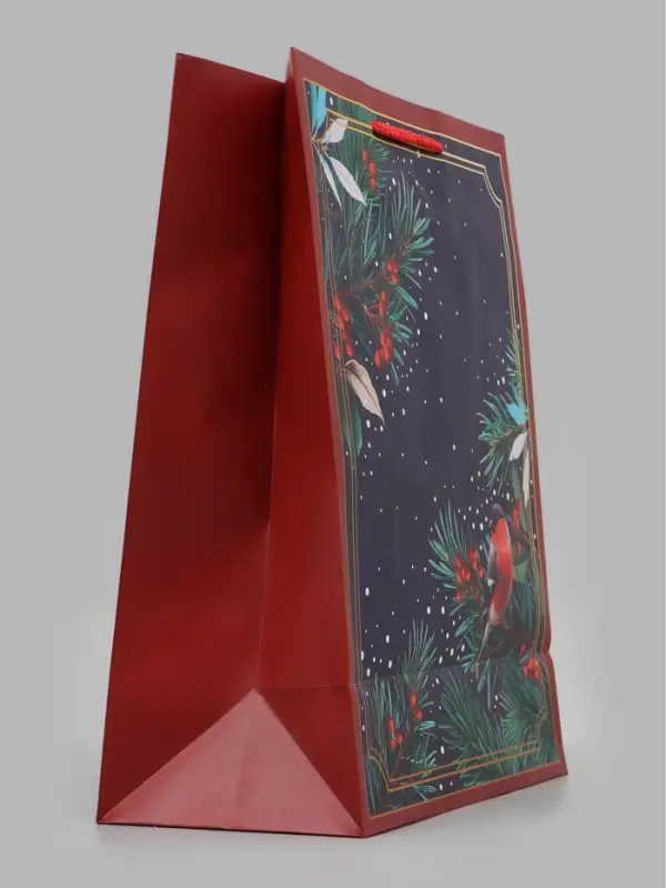 Пакет подарочный &laquo;Снегирь на ветке&raquo;, 26&times;12&times;32 см